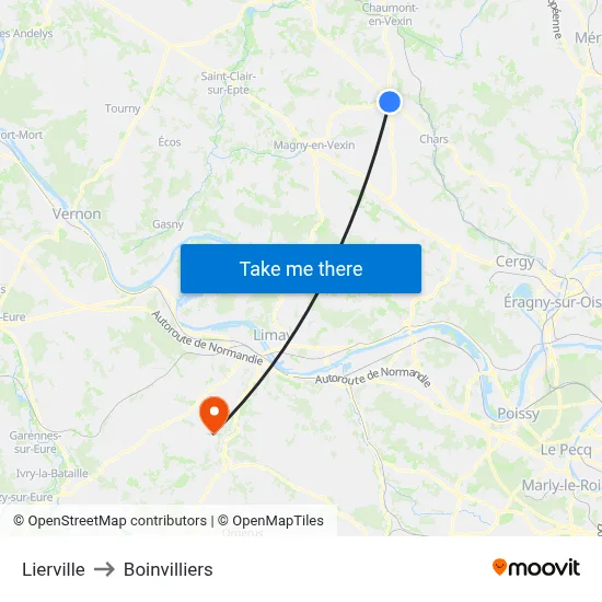 Lierville to Boinvilliers map