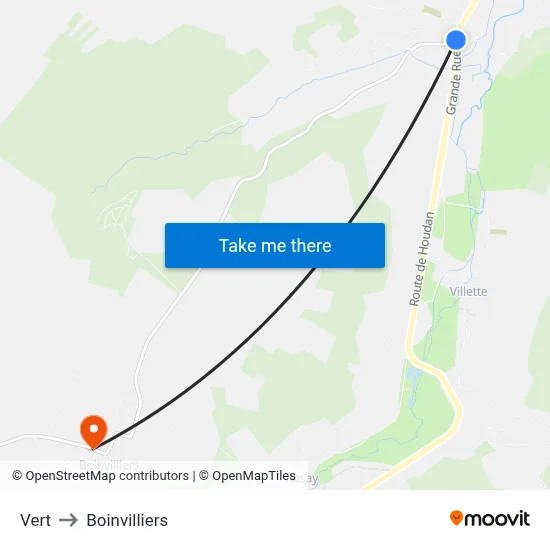 Vert to Boinvilliers map
