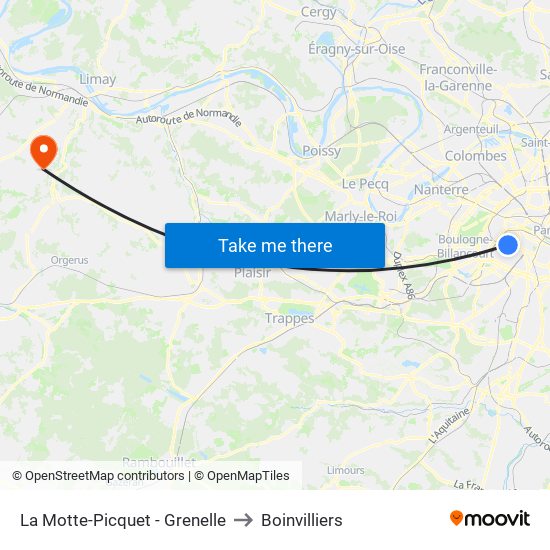 La Motte-Picquet - Grenelle to Boinvilliers map