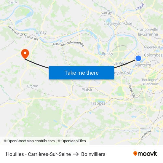 Houilles - Carrières-Sur-Seine to Boinvilliers map