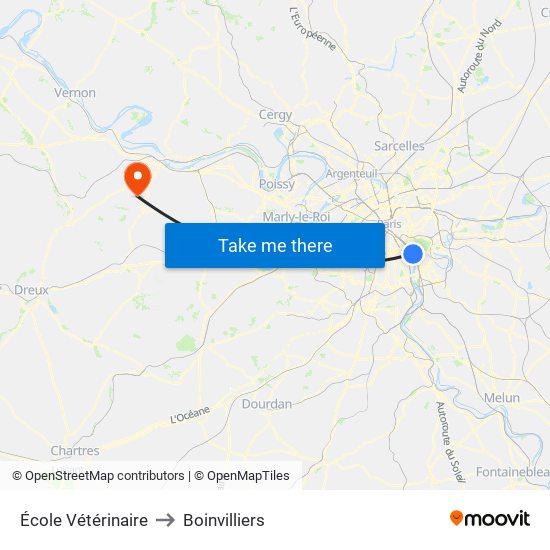 École Vétérinaire to Boinvilliers map