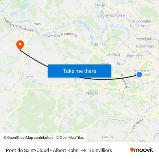 Pont de Saint-Cloud - Albert Kahn to Boinvilliers map