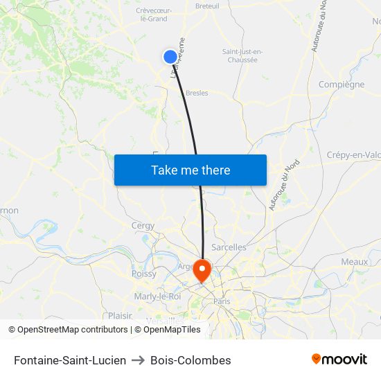 Fontaine-Saint-Lucien to Bois-Colombes map