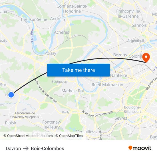 Davron to Bois-Colombes map