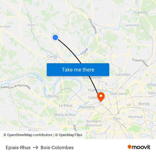 Epiais-Rhus to Bois-Colombes map
