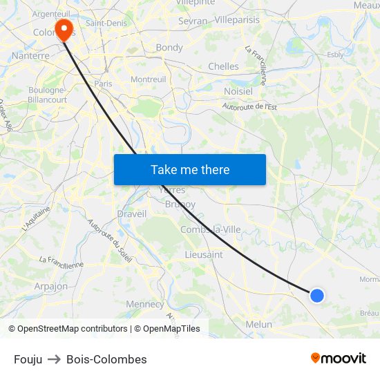 Fouju to Bois-Colombes map