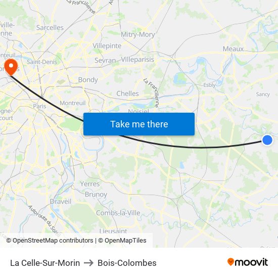 La Celle-Sur-Morin to Bois-Colombes map