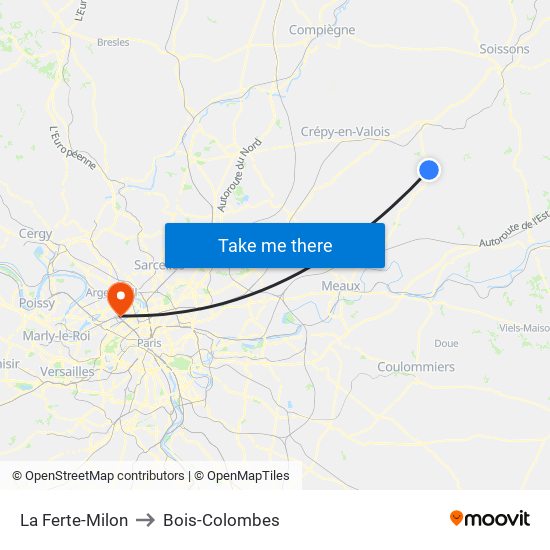 La Ferte-Milon to Bois-Colombes map
