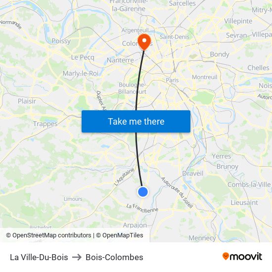 La Ville-Du-Bois to Bois-Colombes map