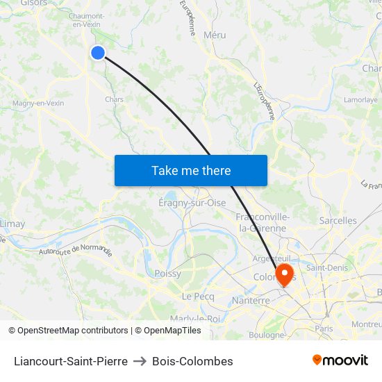 Liancourt-Saint-Pierre to Bois-Colombes map