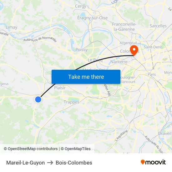 Mareil-Le-Guyon to Bois-Colombes map