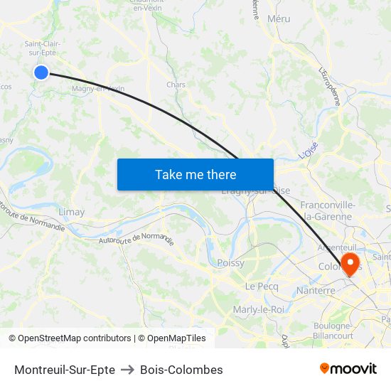 Montreuil-Sur-Epte to Bois-Colombes map