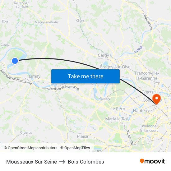 Mousseaux-Sur-Seine to Bois-Colombes map