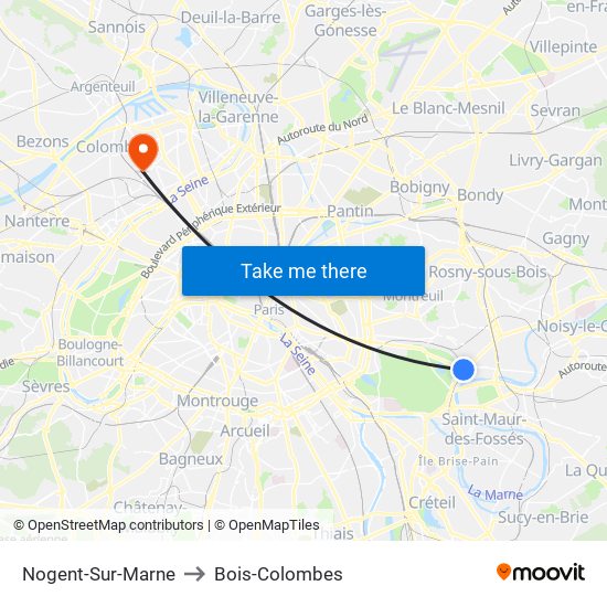 Nogent-Sur-Marne to Bois-Colombes map