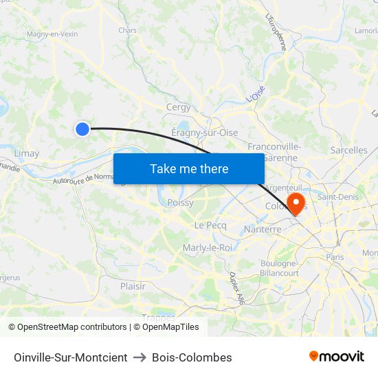 Oinville-Sur-Montcient to Bois-Colombes map
