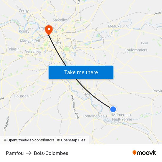 Pamfou to Bois-Colombes map