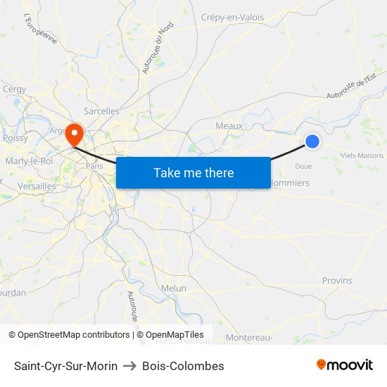 Saint-Cyr-Sur-Morin to Bois-Colombes map