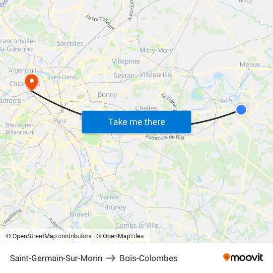 Saint-Germain-Sur-Morin to Bois-Colombes map
