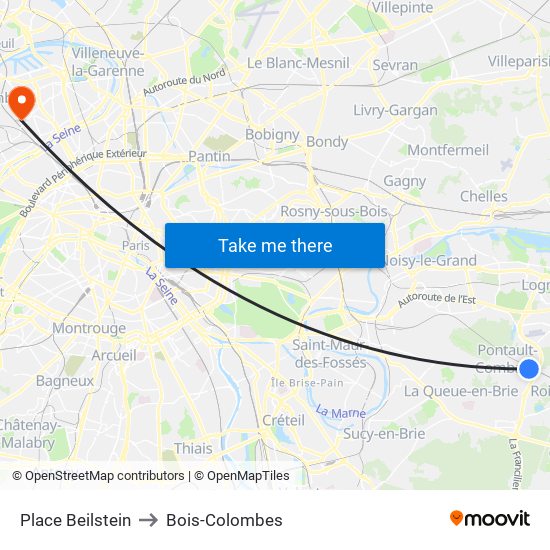 Place Beilstein to Bois-Colombes map