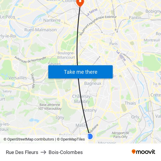 Rue Des Fleurs to Bois-Colombes map