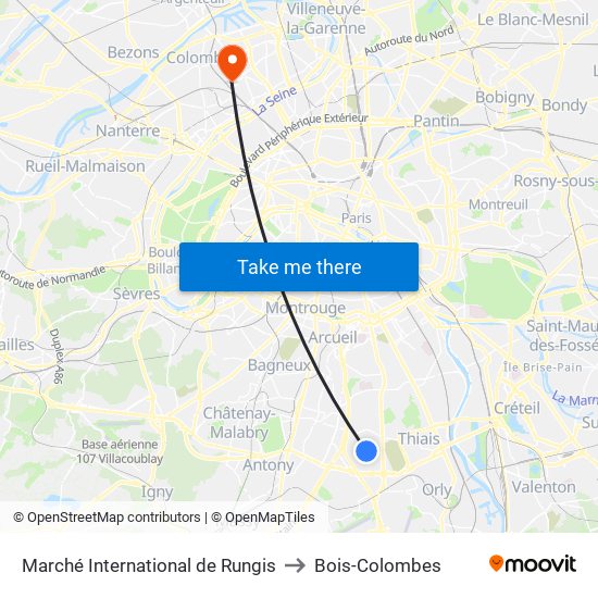 Marché International de Rungis to Bois-Colombes map