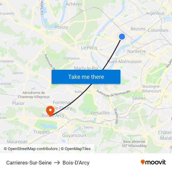 Carrieres-Sur-Seine to Bois-D'Arcy map