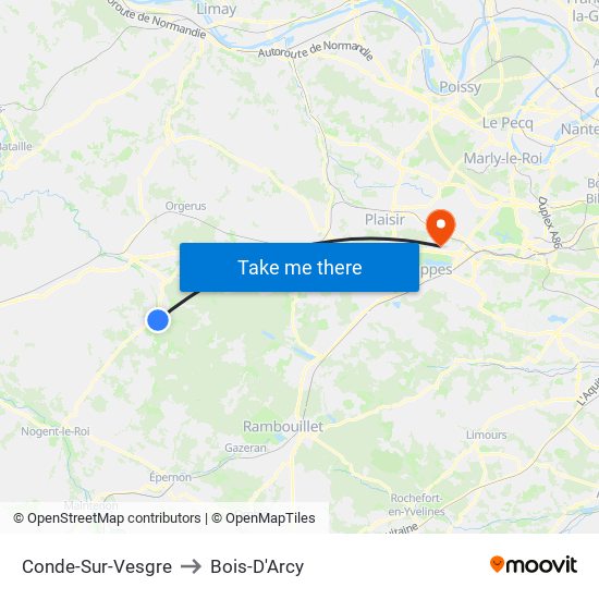 Conde-Sur-Vesgre to Bois-D'Arcy map