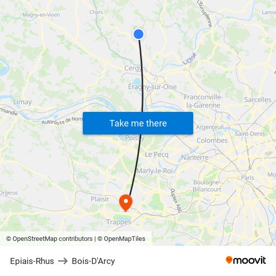 Epiais-Rhus to Bois-D'Arcy map
