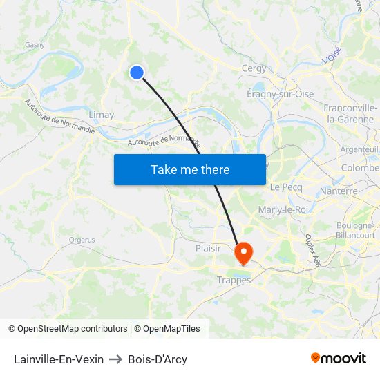 Lainville-En-Vexin to Bois-D'Arcy map
