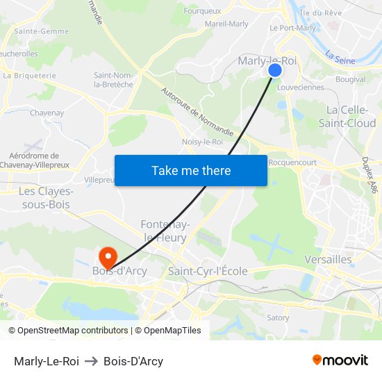 Marly-Le-Roi to Bois-D'Arcy map