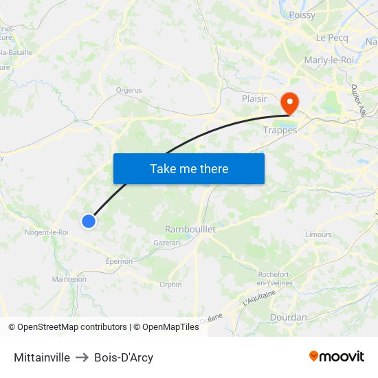 Mittainville to Bois-D'Arcy map