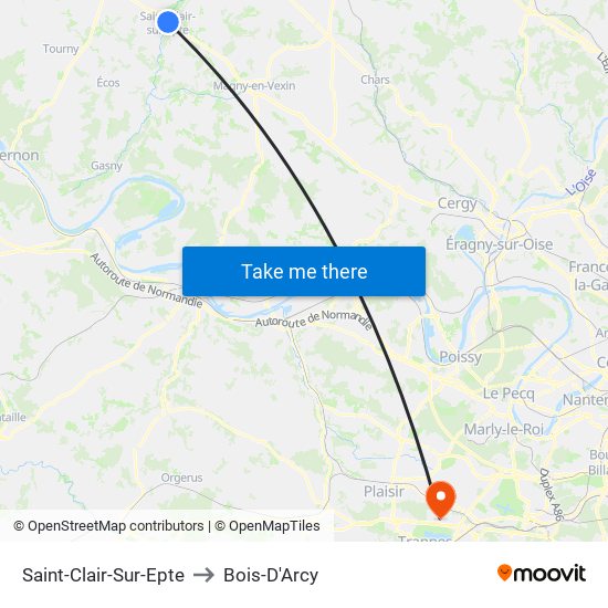 Saint-Clair-Sur-Epte to Bois-D'Arcy map
