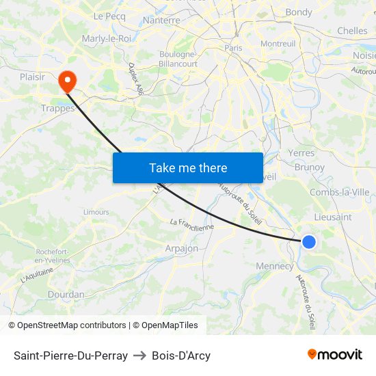 Saint-Pierre-Du-Perray to Bois-D'Arcy map