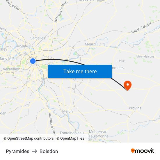 Pyramides to Boisdon map