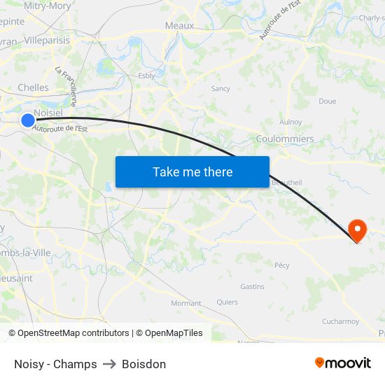 Noisy - Champs to Boisdon map