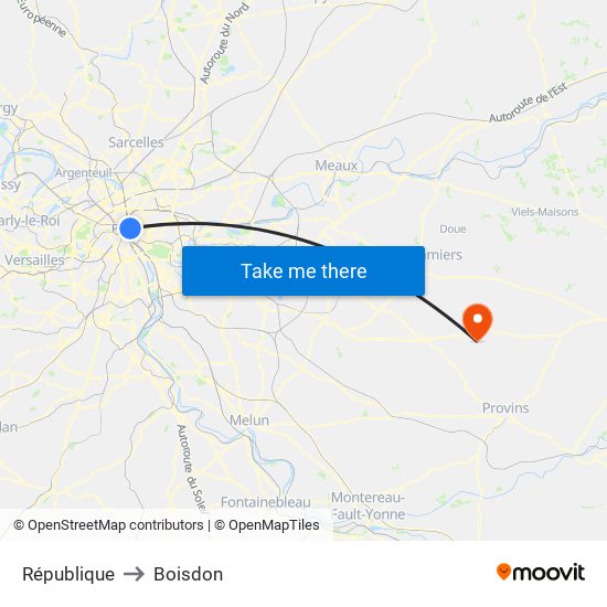 République to Boisdon map