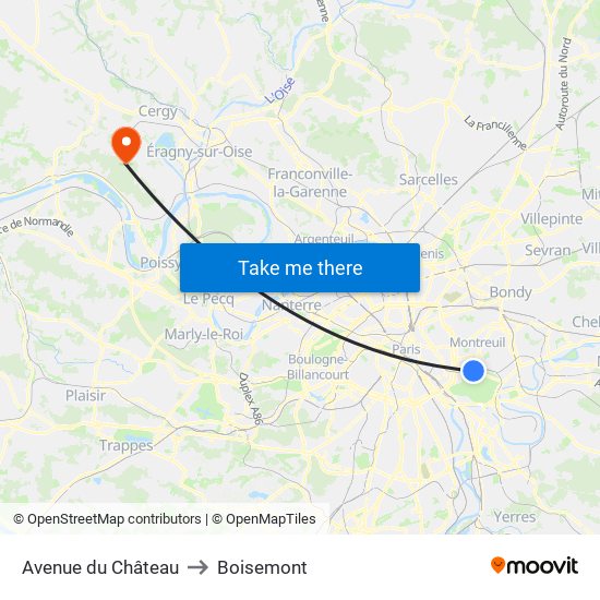 Avenue du Château to Boisemont map