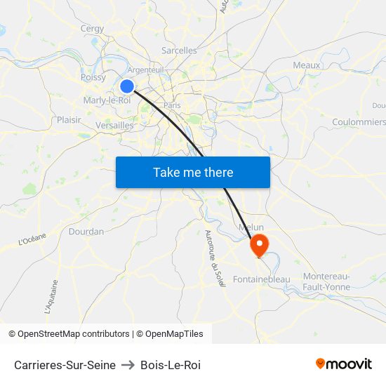 Carrieres-Sur-Seine to Bois-Le-Roi map