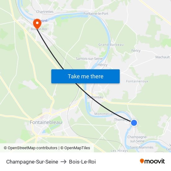 Champagne-Sur-Seine to Bois-Le-Roi map