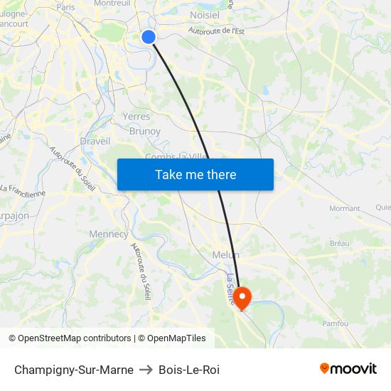 Champigny-Sur-Marne to Bois-Le-Roi map