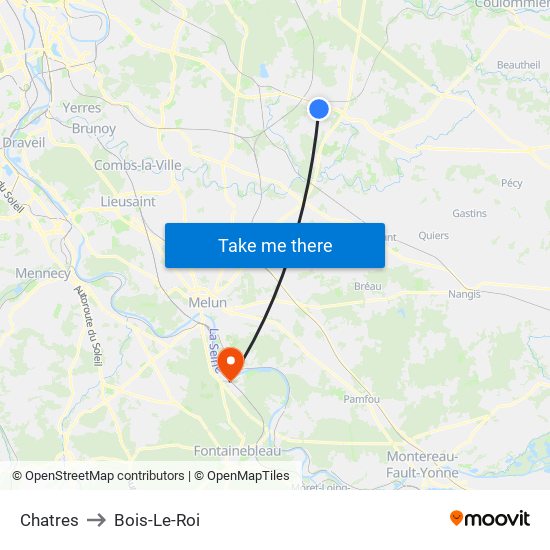 Chatres to Bois-Le-Roi map