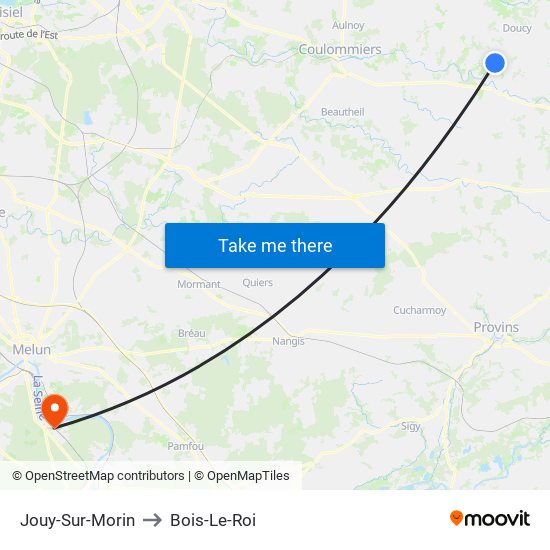 Jouy-Sur-Morin to Bois-Le-Roi map