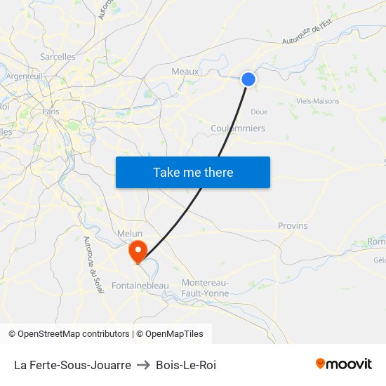 La Ferte-Sous-Jouarre to Bois-Le-Roi map