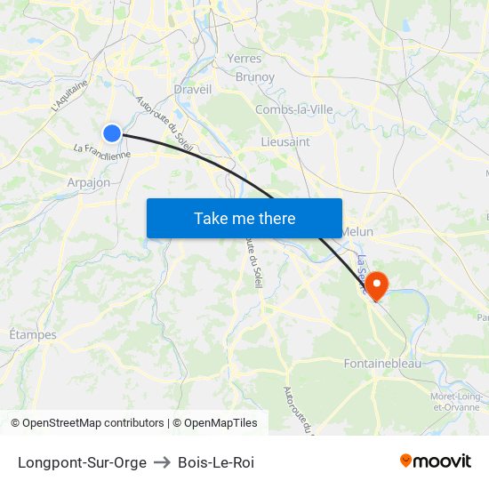 Longpont-Sur-Orge to Bois-Le-Roi map