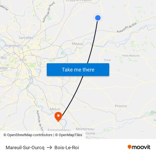 Mareuil-Sur-Ourcq to Bois-Le-Roi map
