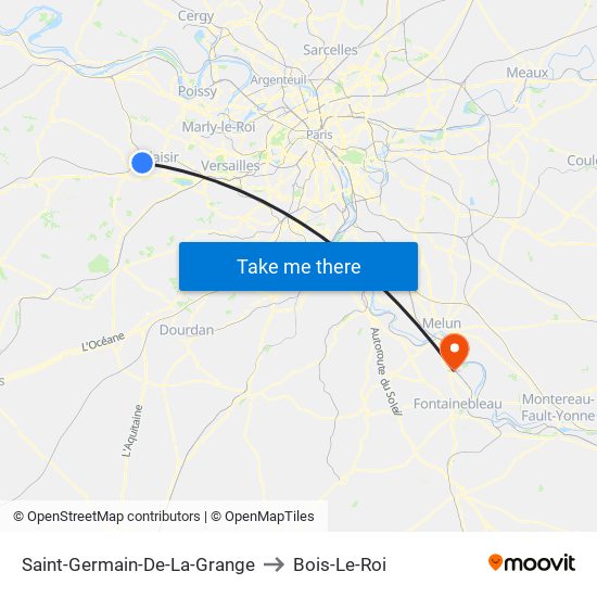 Saint-Germain-De-La-Grange to Bois-Le-Roi map