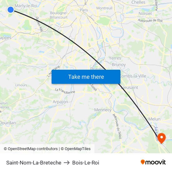 Saint-Nom-La-Breteche to Bois-Le-Roi map