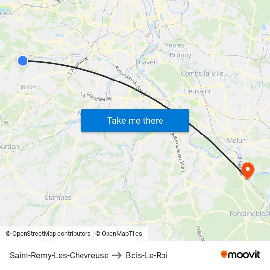 Saint-Remy-Les-Chevreuse to Bois-Le-Roi map