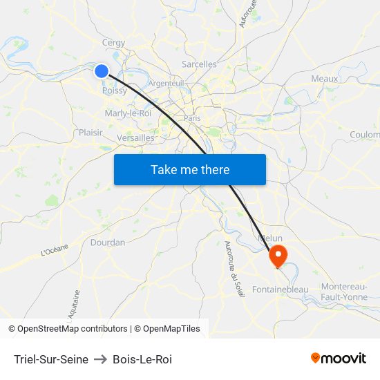 Triel-Sur-Seine to Bois-Le-Roi map