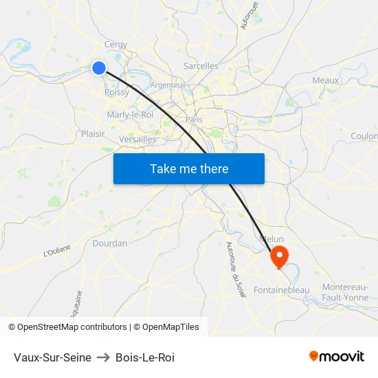 Vaux-Sur-Seine to Bois-Le-Roi map